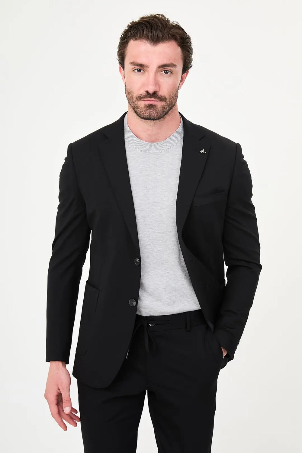 CENTİLMEN Düz Slim Fit Mono Yaka Torba Cep Pantolon Beli Bağlamalı Erkek Takım Elbise 45480