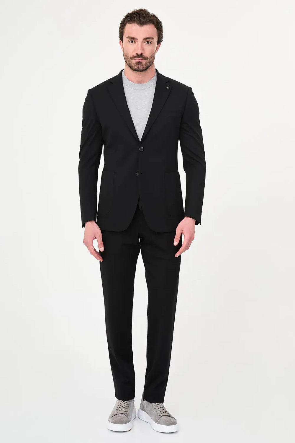 CENTİLMEN Düz Slim Fit Mono Yaka Torba Cep Pantolon Beli Bağlamalı Erkek Takım Elbise 45480