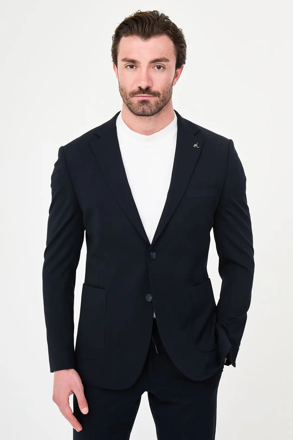 CENTİLMEN Düz Slim Fit Mono Yaka Torba Cep Pantolon Beli Bağlamalı Erkek Takım Elbise 45480