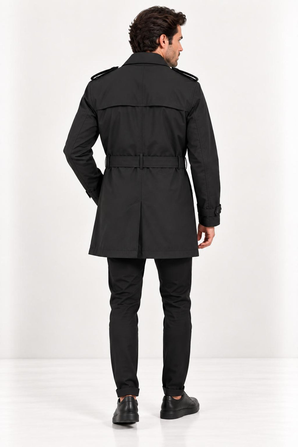 CENTİLMEN Slim Fit Kemerli Kruvaze Trençkot 21300