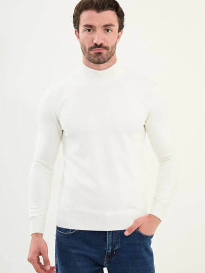 CENTİLMEN Düz Slim Fit Yarım Balıkçı Yaka Erkek Triko Kazak 11545
