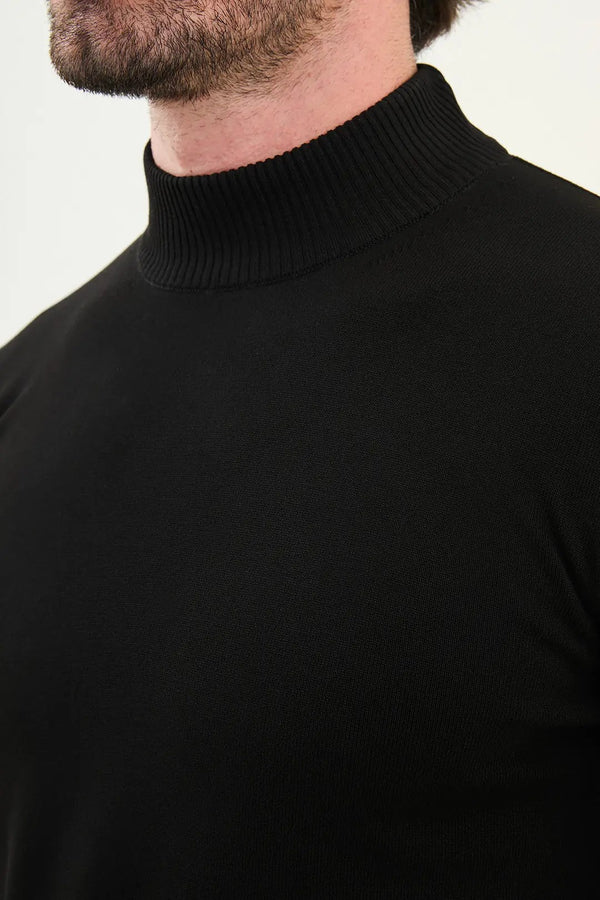 CENTİLMEN Düz Slim Fit Yarım Balıkçı Triko Kazak 11545