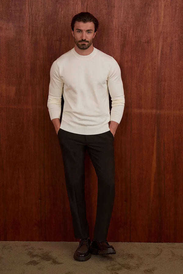 CENTİLMEN Düz Slim Fit Yüksek Bisiklet Yaka Triko Kazak 11600
