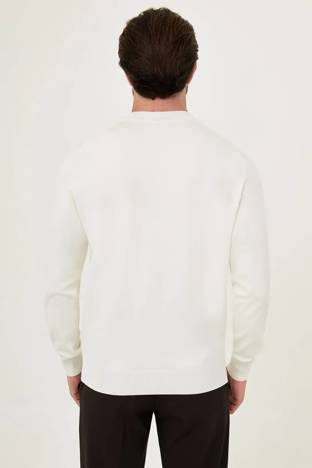 CENTİLMEN Düz Slim Fit Yüksek Bisiklet Yaka Pamuk Erkek Triko Kazak 11600