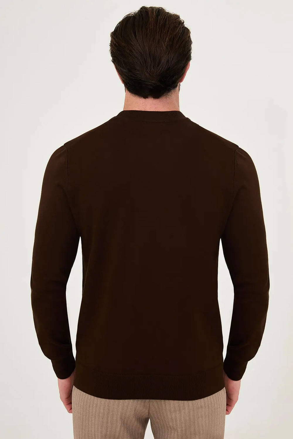 CENTİLMEN Düz Slim Fit Yüksek Bisiklet Yaka Pamuk Erkek Triko Kazak 11600