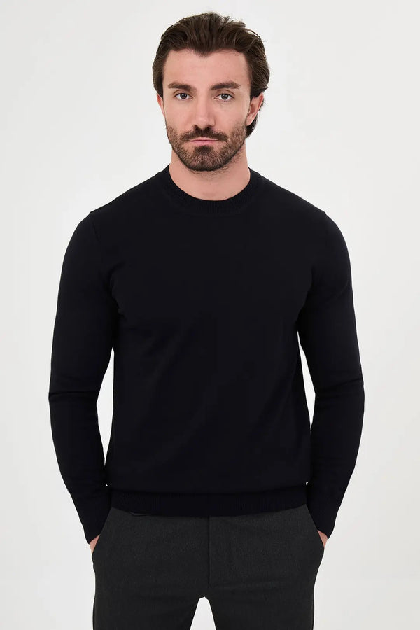 CENTİLMEN Düz Slim Fit Yüksek Bisiklet Yaka Triko Kazak 11600