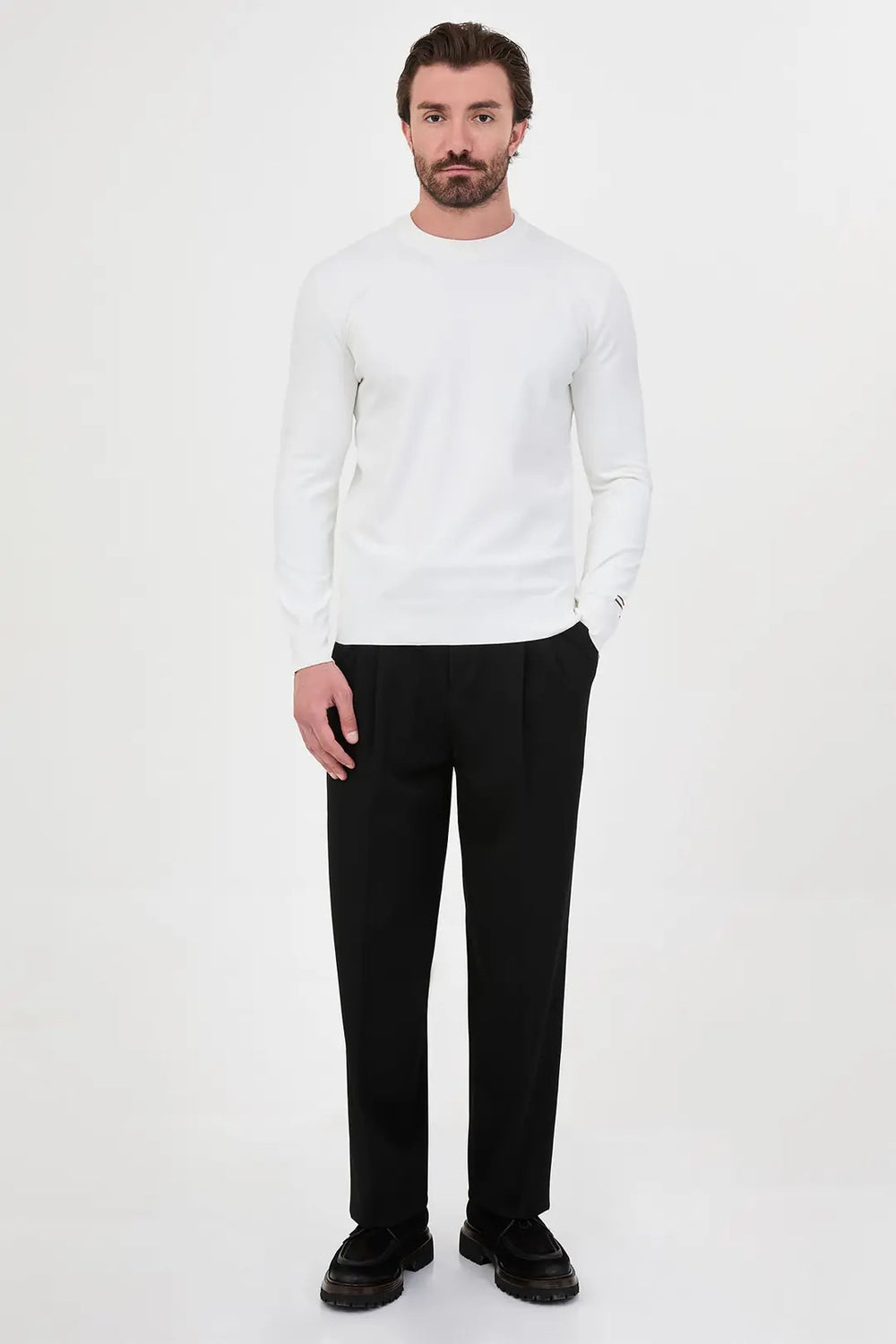 CENTİLMEN Düz Slim Fit Bisiklet Yaka Pamuk Erkek Triko Kazak 11620