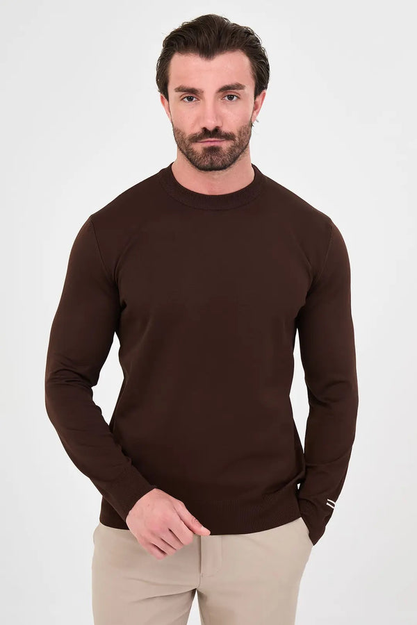 CENTİLMEN Düz Slim Fit Bisiklet Yaka Triko Kazak 11620