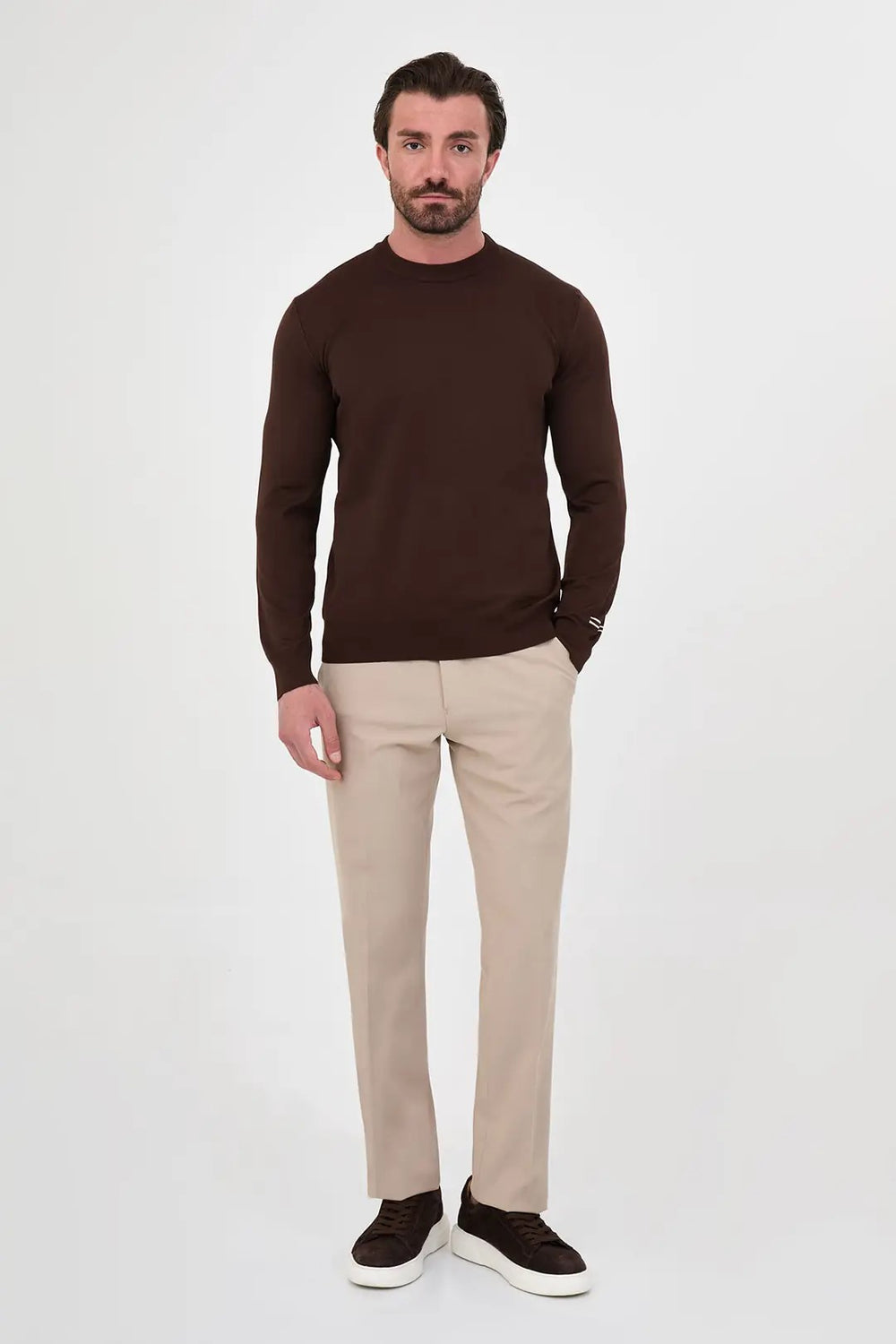 CENTİLMEN Düz Slim Fit Bisiklet Yaka Pamuk Erkek Triko Kazak 11620