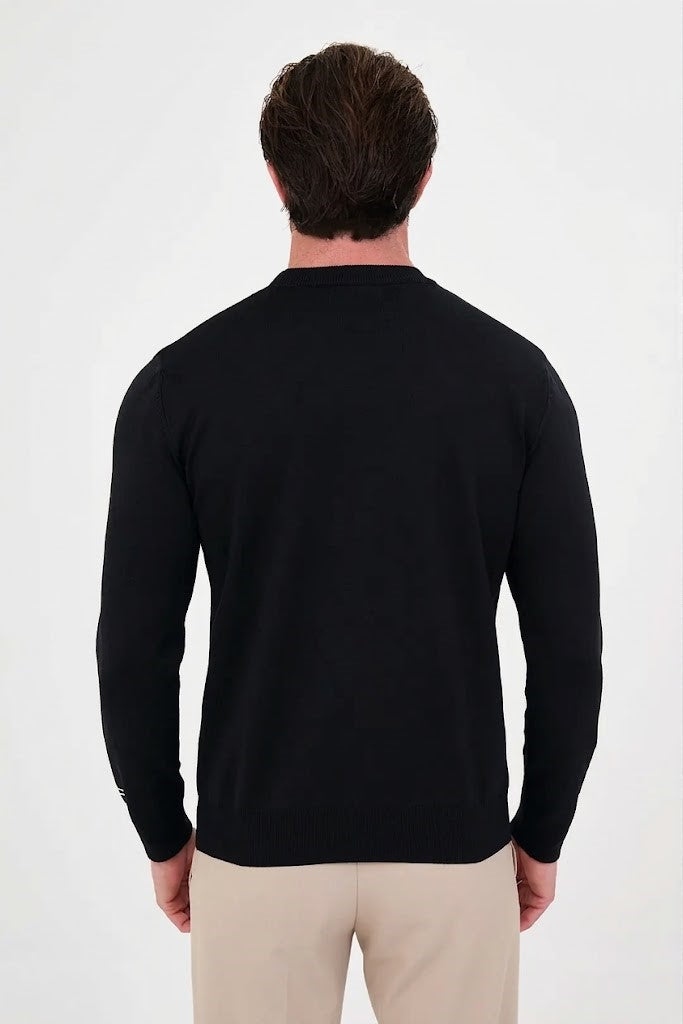 CENTİLMEN Düz Slim Fit Bisiklet Yaka Pamuk Erkek Triko Kazak 11620