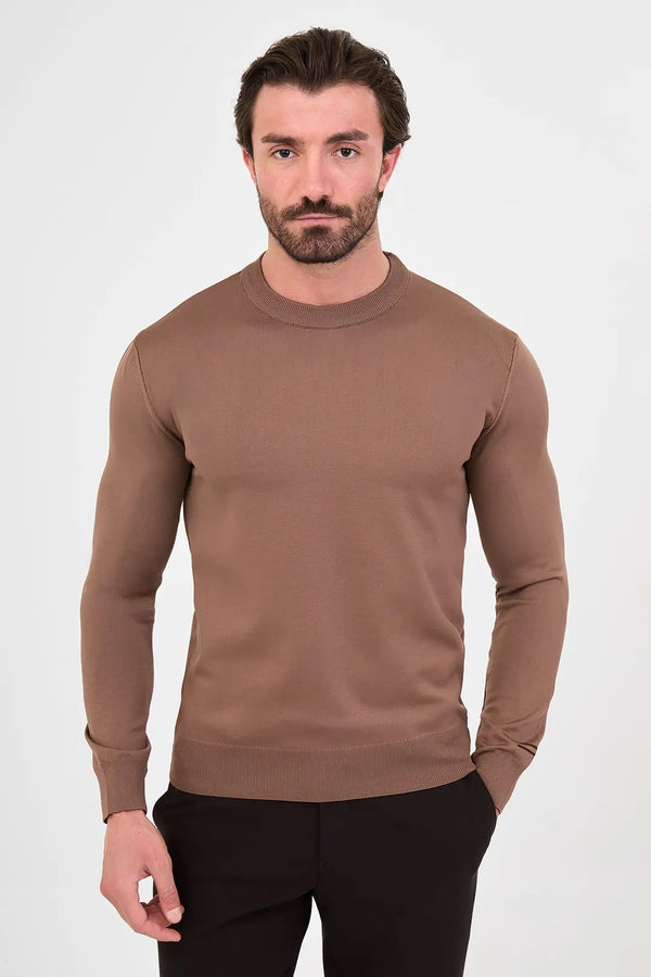 CENTİLMEN Düz Slim Fit Bisiklet Yaka Triko Kazak 11620