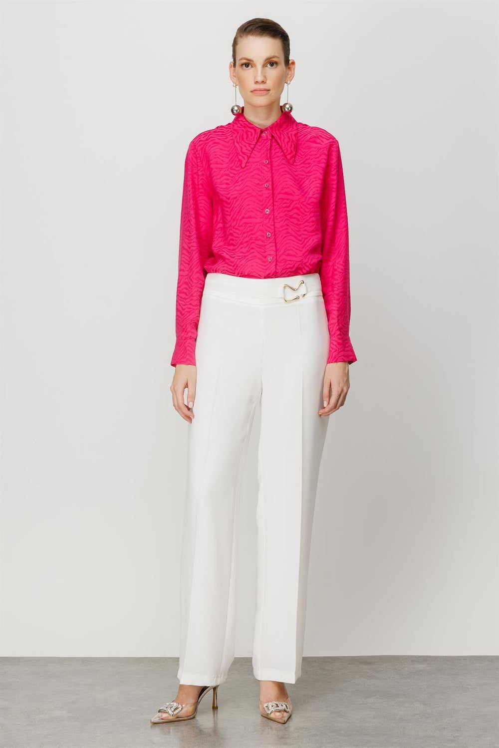 MODAİLGİ Beli Metal Toka Detaylı Pantolon  4043