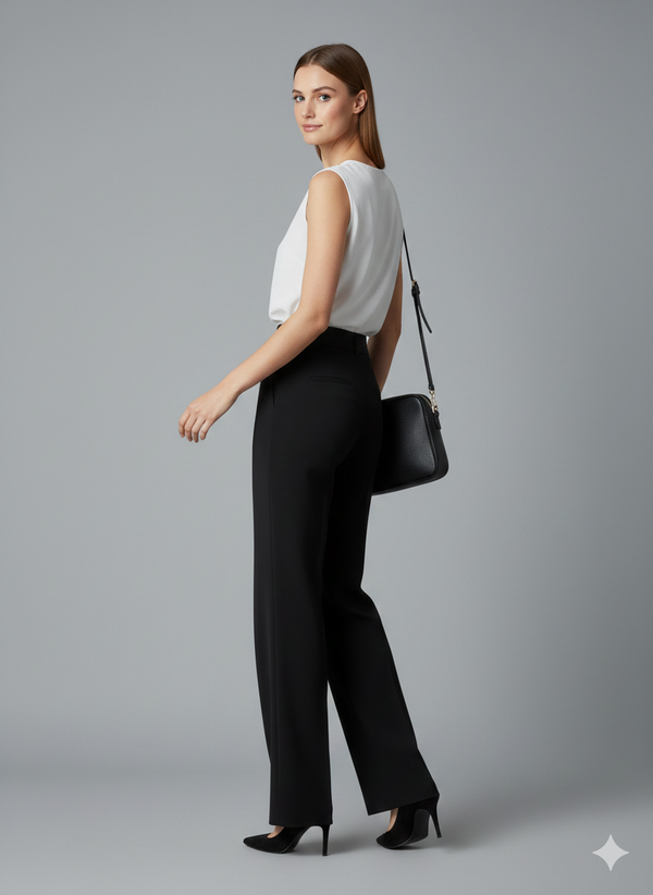MODAİLGİ Cepsiz Klasik Bol Paça Pantolon 45021