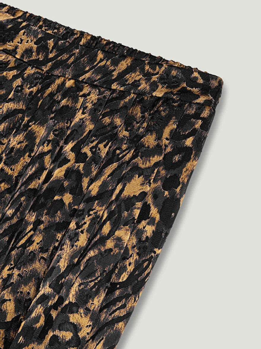 NOCTURNE Leopar Desenli Şalvar Pantolon 3494