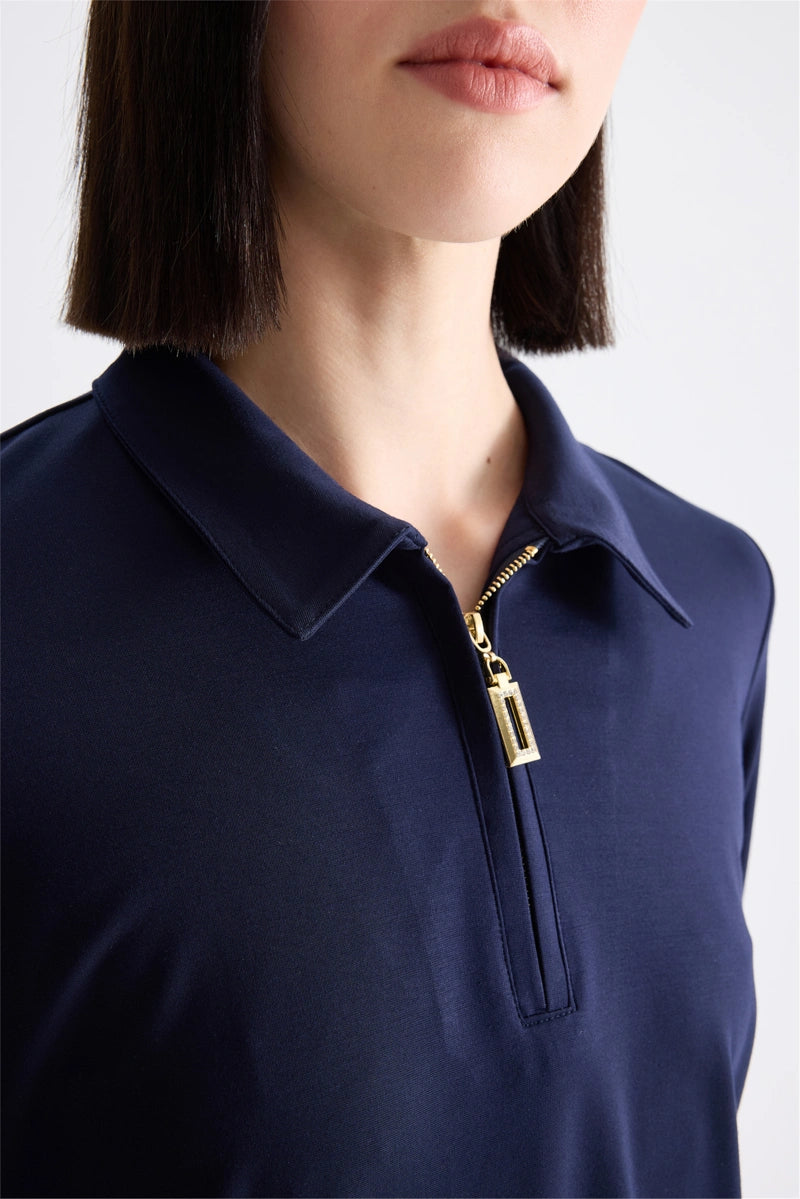 ON TRİKO Polo Yaka Fermuar Detaylı Bluz 11373