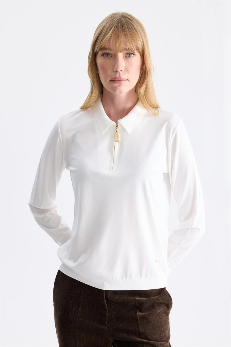 ON TRİKO Polo Yaka Fermuar Detaylı Bluz 11373