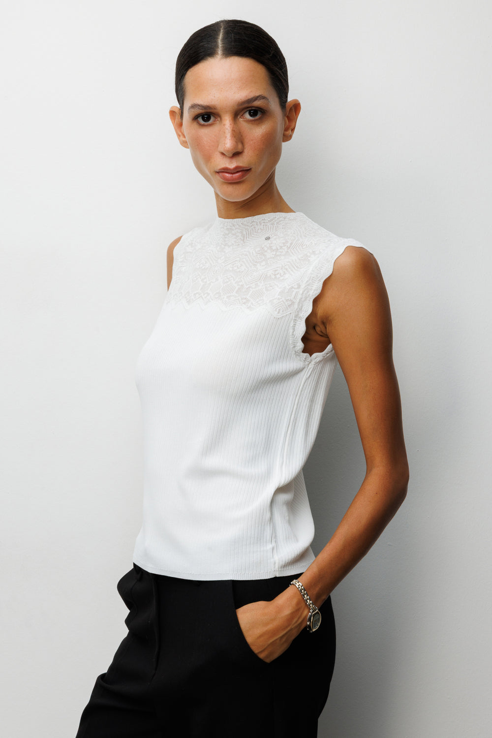 ON TRİKO Fitilli Kolsuz Bluz 60441