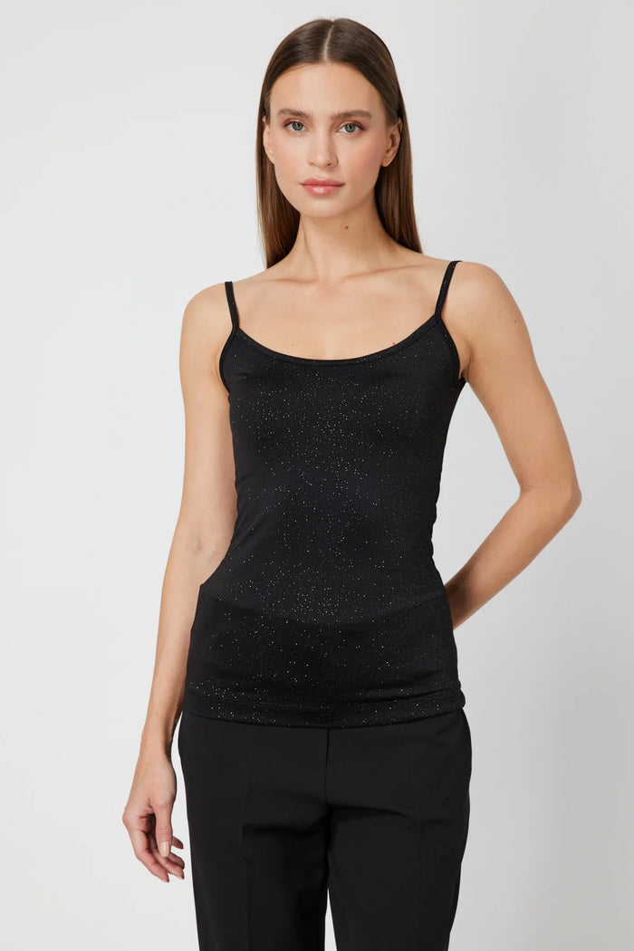 ON TRİKO Simli Kumaş Askılı Bluz 61391-26k