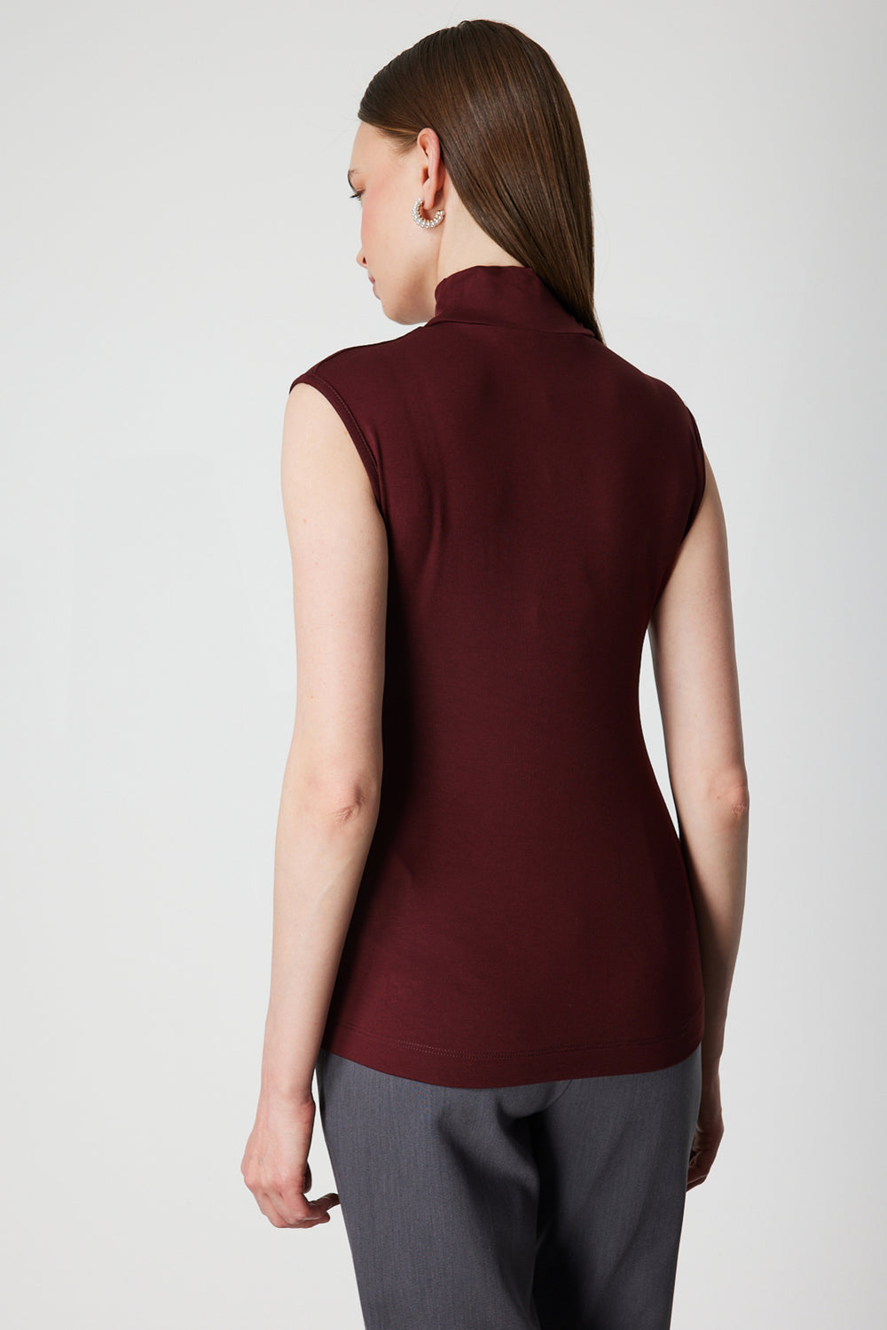 ON TRİKO Dik Yaka Kolsuz Basic Bluz 61432-26k