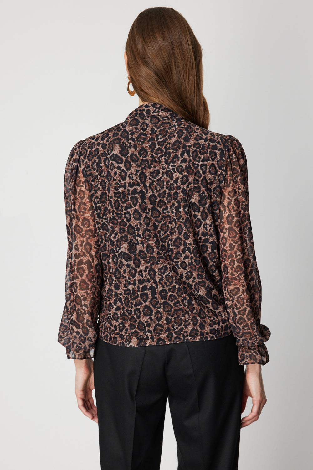 ON TRİKO Yakası Fularlı Leopar Desenli Bluz 62310