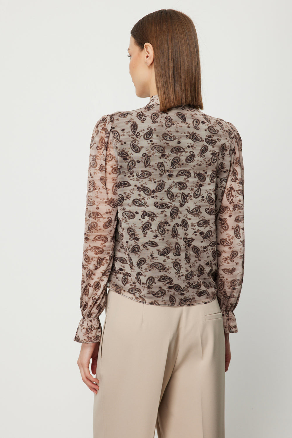 ON TRİKO Yakası Fularlı Leopar Desenli Bluz 62310