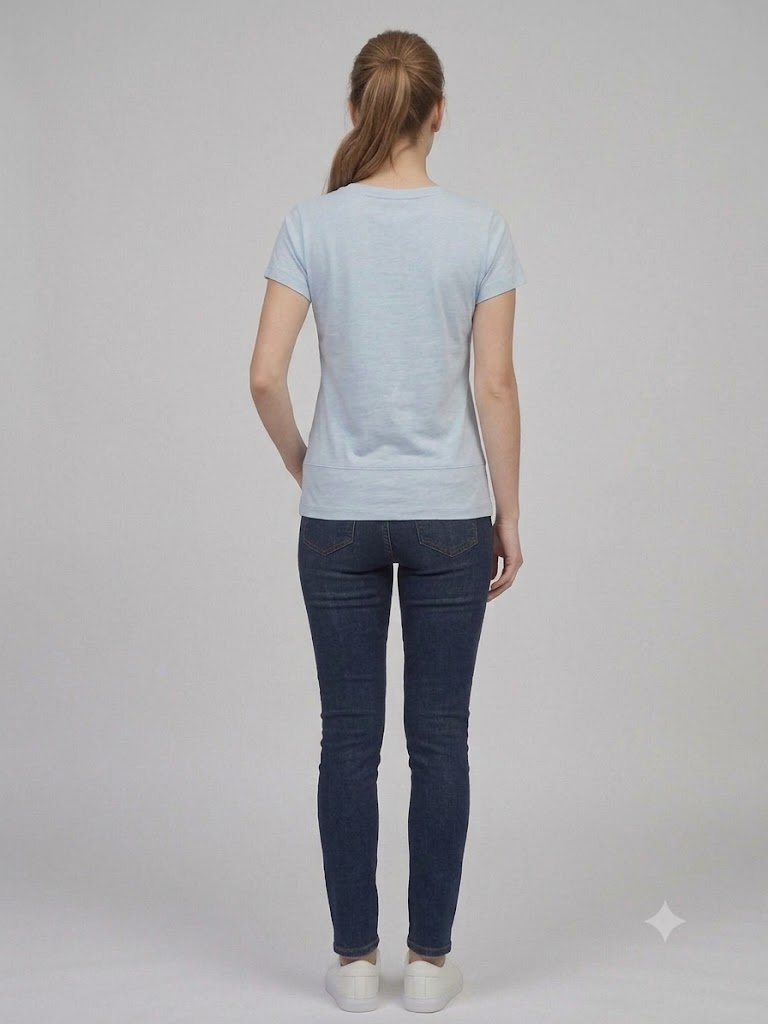 ON TRİKO Kadın V Yaka Cep Detaylı Baskılı T-Shirt 7147971479