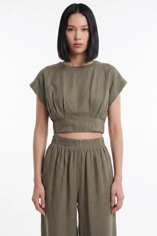 ON TRİKO Pile Detaylı Crop Blu 74448
