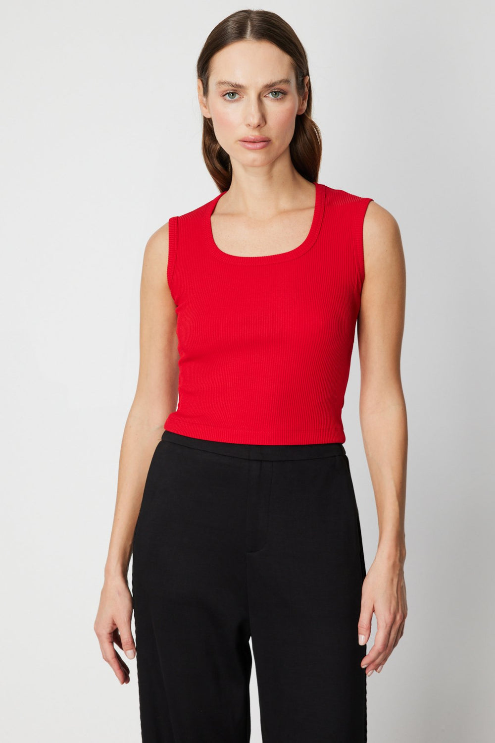 ON TRİKO Fitilli Kolsuz Crop Bluz 61396