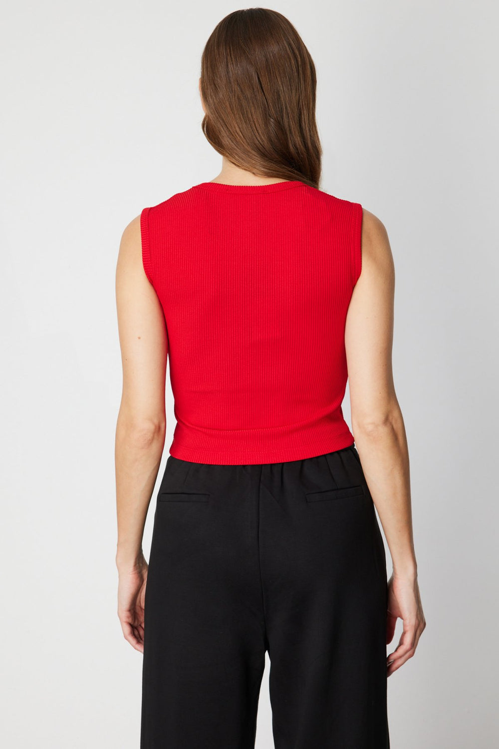 ON TRİKO Fitilli Kolsuz Crop Bluz 61396