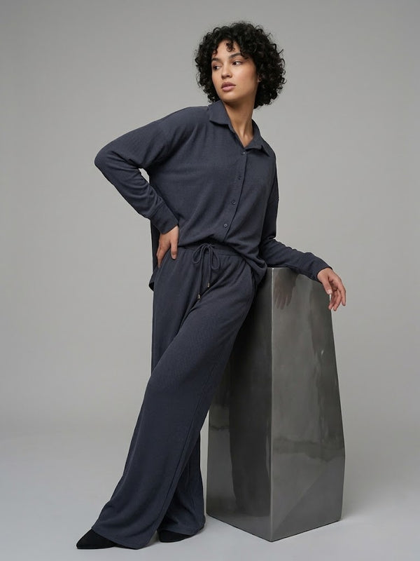 ON TRİKO Kadife Oversize Gömlek 14300