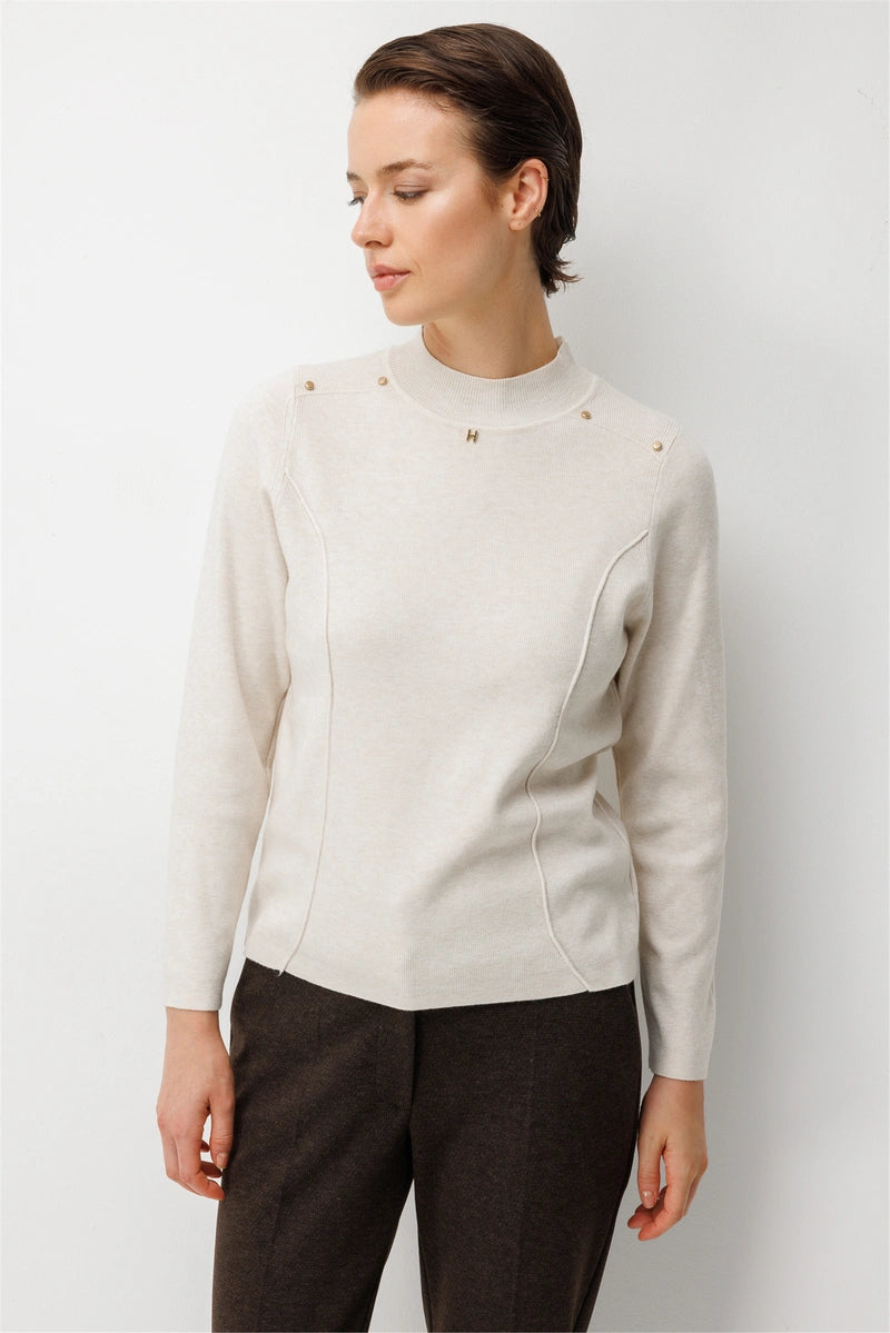ON TRİKO Zımba Detaylı Dikişli Triko Kazak 10349