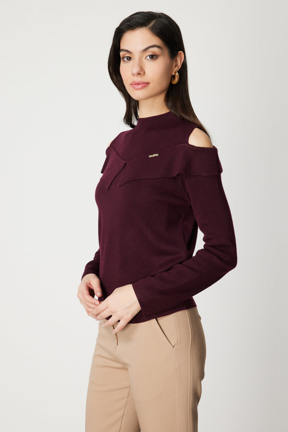 ON TRİKO Omzu Pencere Detaylı Triko Kazak 60479