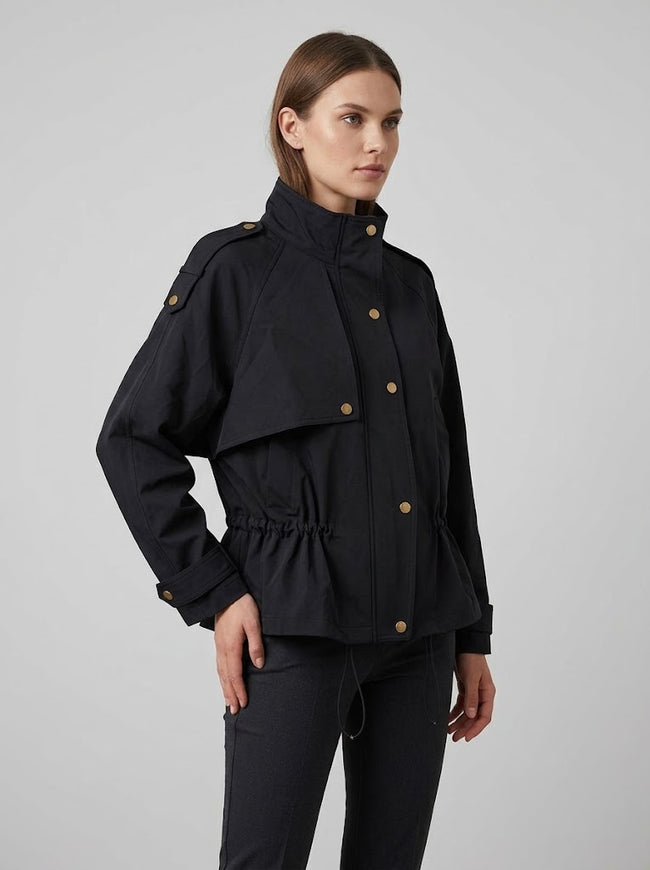 ON TRİKO Beli Büzgülü Trençkot Mont 10932