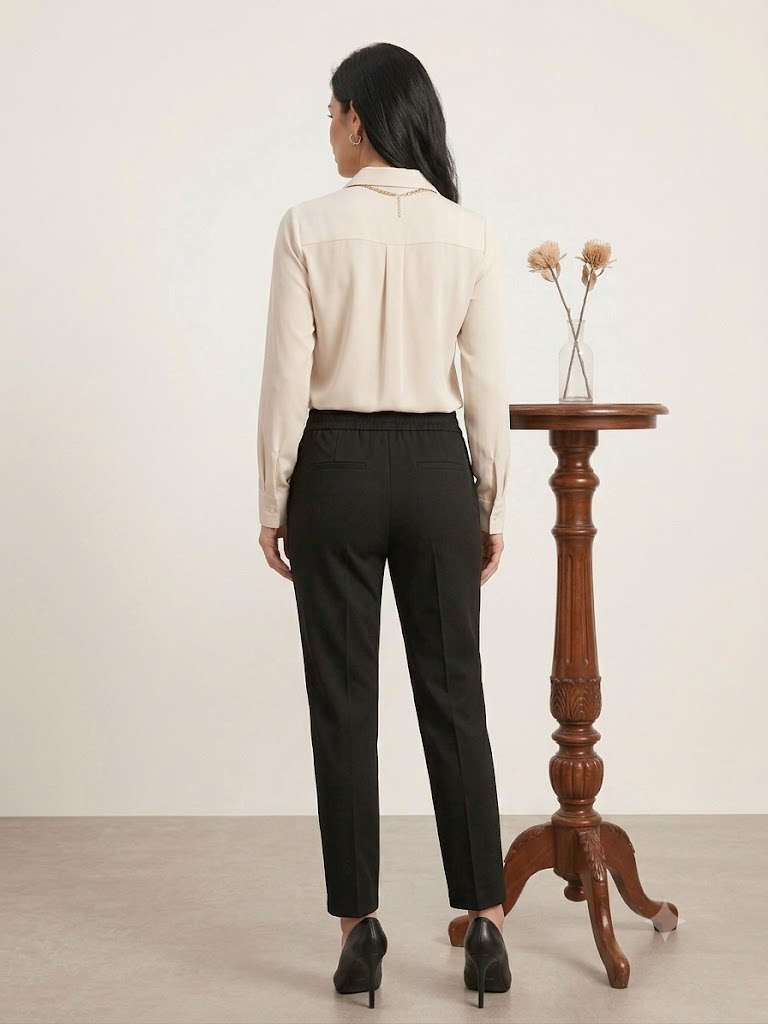 ON TRİKO Siyah Beli Lastikli Bağcıklı Casual Eşofman Pantolon 46129