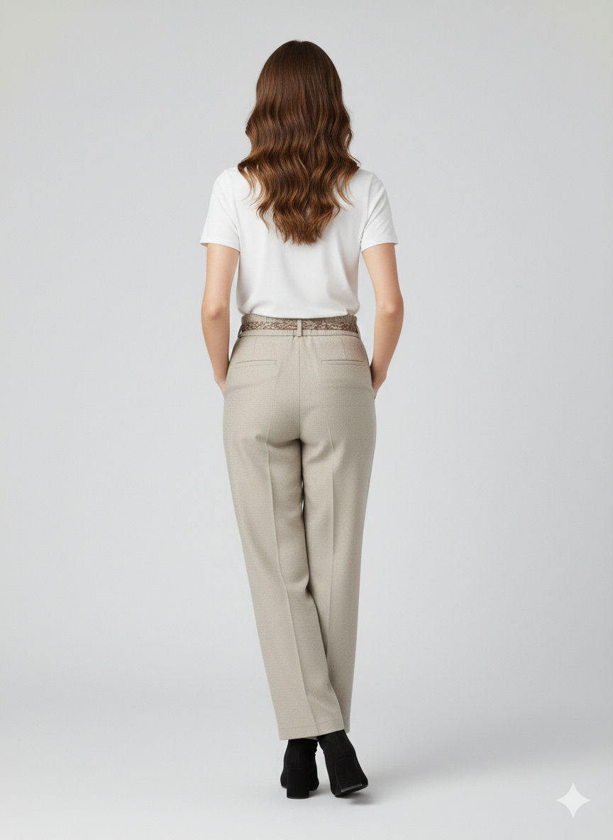 ON TRİKO Beli Kuşaklı Geniş Paça Pantolon 74119
