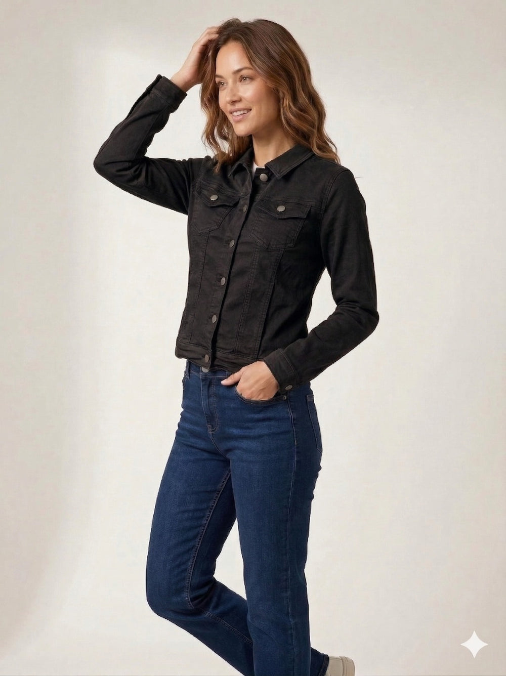 ONİX Düğmeli Klasik Yaka Denim Ceket 7123