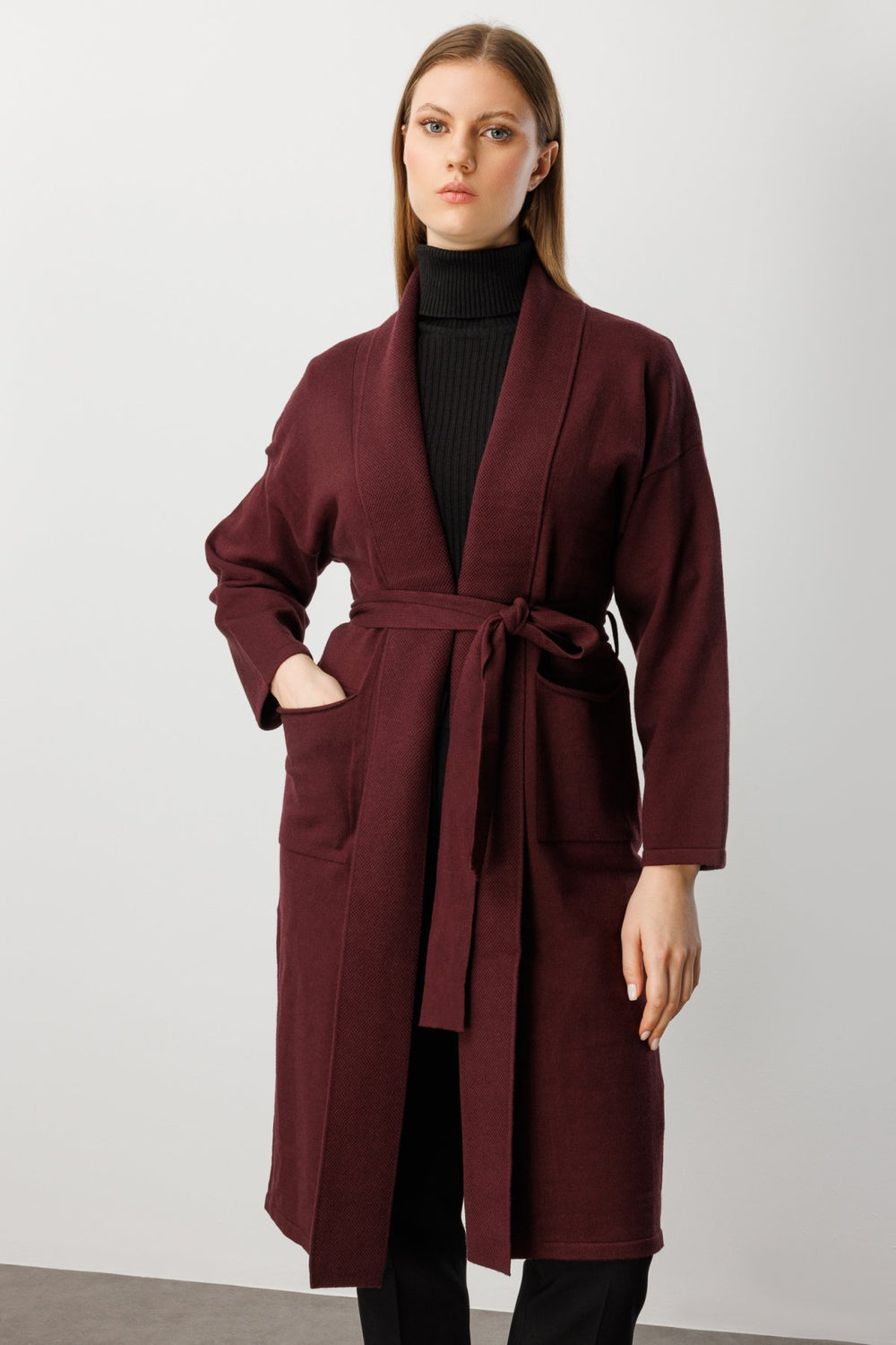 ONTRİKO Beli Kuşaklı Şal Yaka Hırka 60900-26k