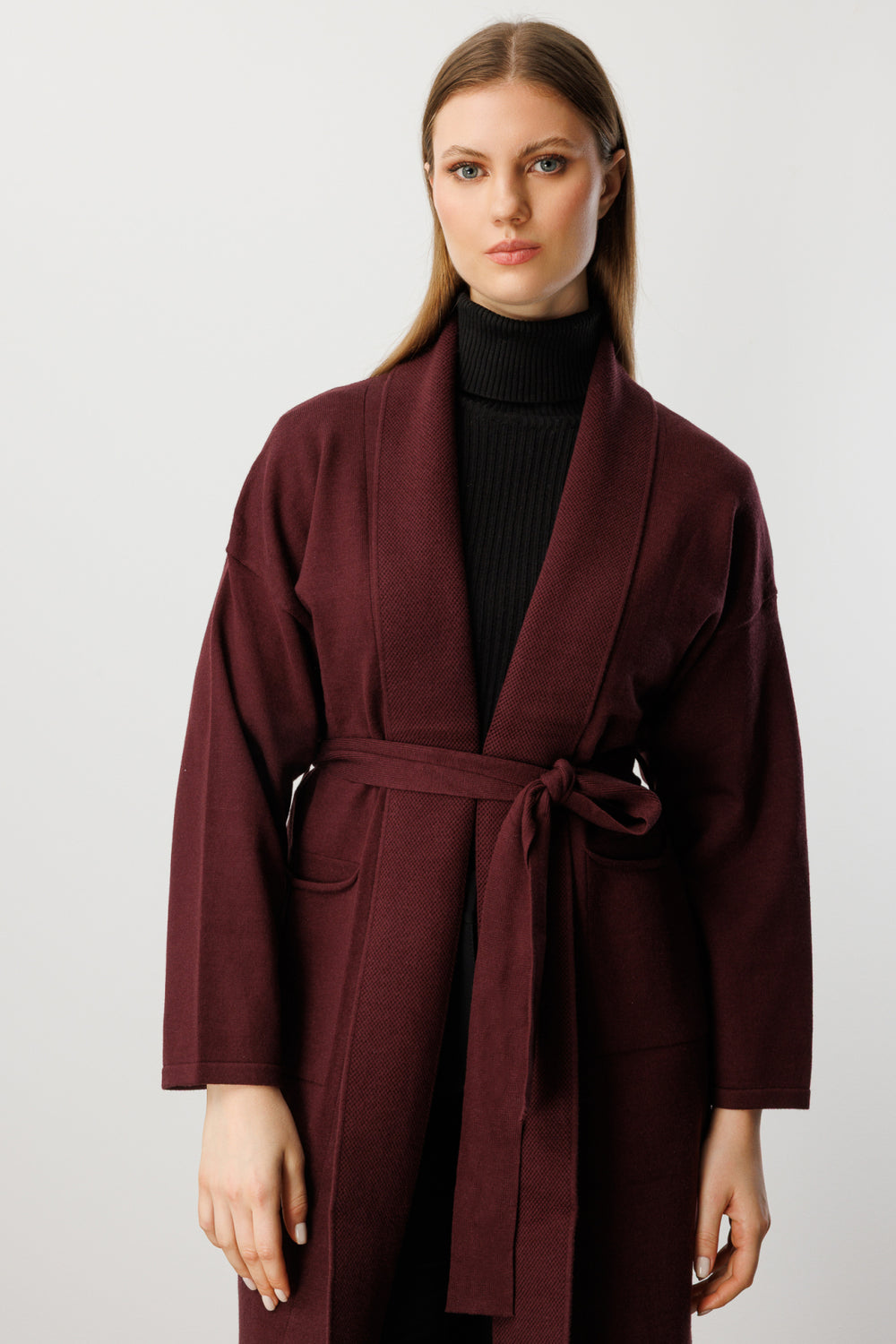 ONTRİKO Beli Kuşaklı Şal Yaka Hırka 60900-26k
