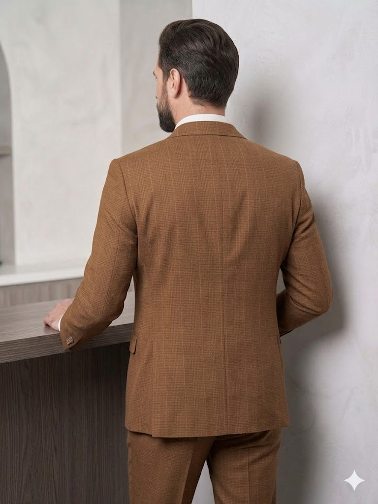 SELİM HAVAN Kruvaze Çizgili Erkek Blazer Ceket 0024