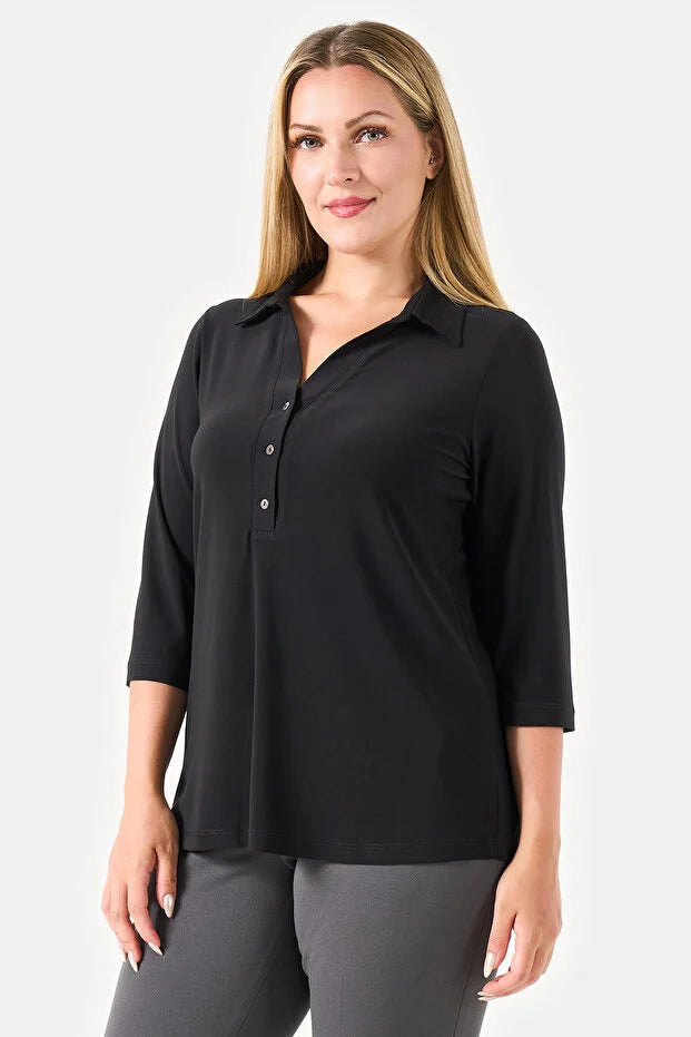 Polo Yaka Örme Bluz   10751