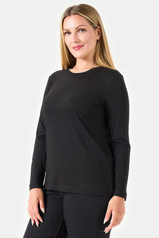 Bisiklet Yaka Basic Örme Bluz  11010