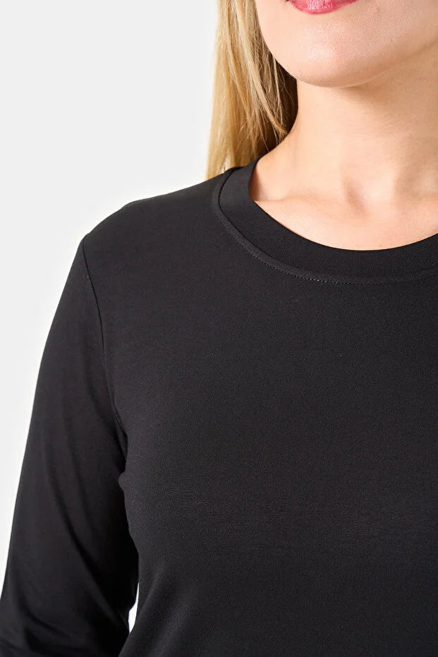 Bisiklet Yaka Basic Örme Bluz  11010