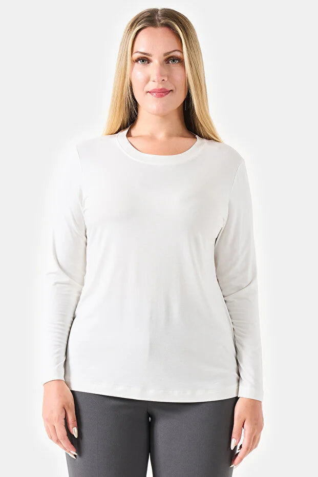 Bisiklet Yaka Basic Örme Bluz  11010