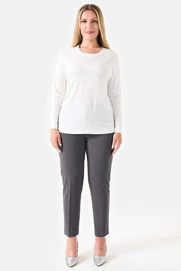 Bisiklet Yaka Basic Örme Bluz  11010