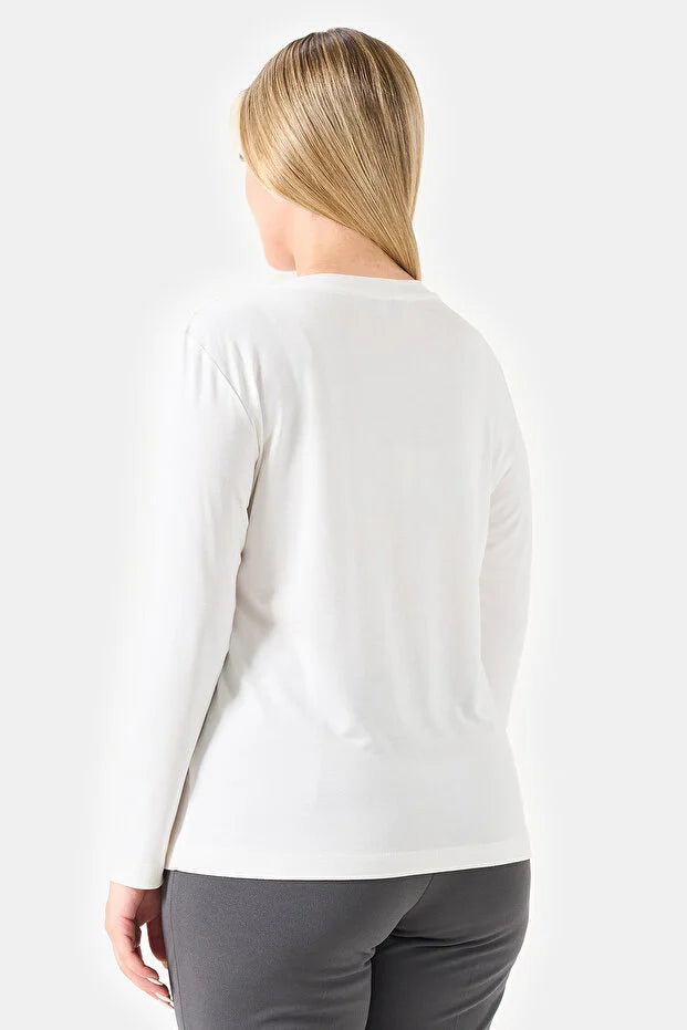 Bisiklet Yaka Basic Örme Bluz  11010