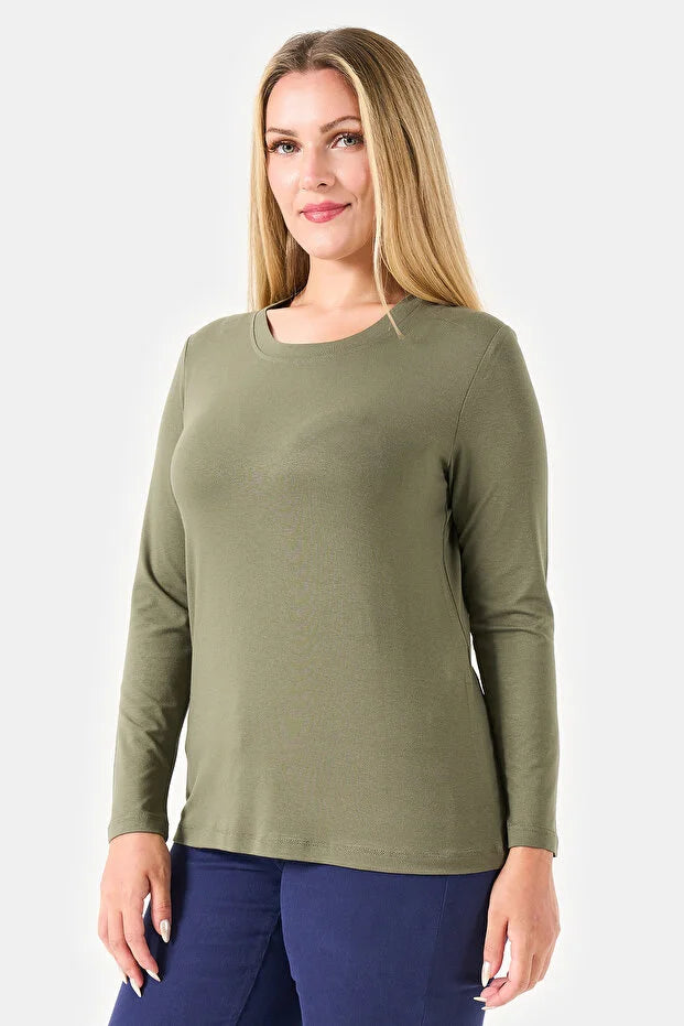 Bisiklet Yaka Basic Örme Bluz  11010