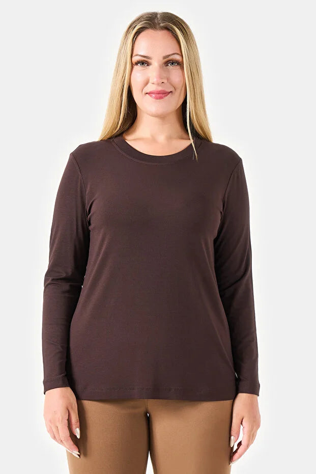Bisiklet Yaka Basic Örme Bluz  11010
