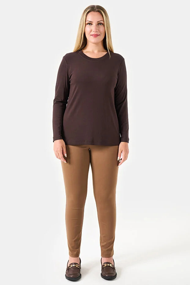 Bisiklet Yaka Basic Örme Bluz  11010
