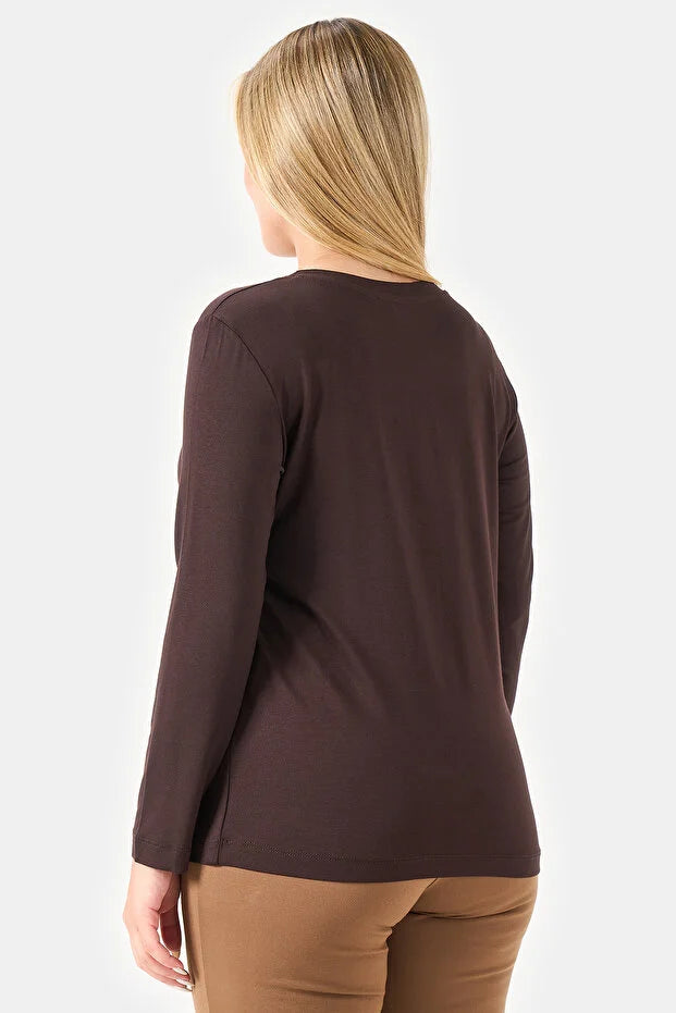 Bisiklet Yaka Basic Örme Bluz  11010