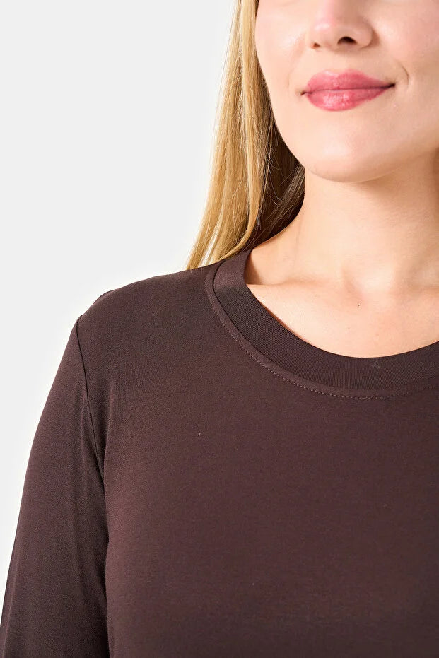 Bisiklet Yaka Basic Örme Bluz  11010